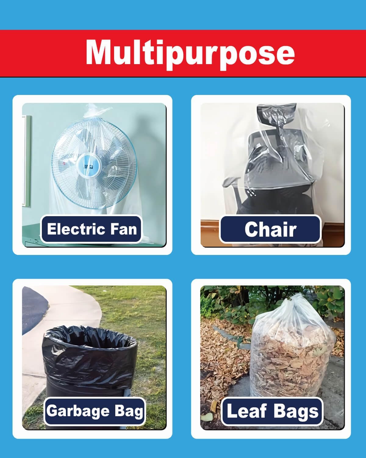 6 Mil Heavy Duty Contractor Trash Bags - 20 Pack Large Clear Construction Garbage Bags for 50/55/60 Gallon (Extra Thick, Tear Resistant) (32" X 52")