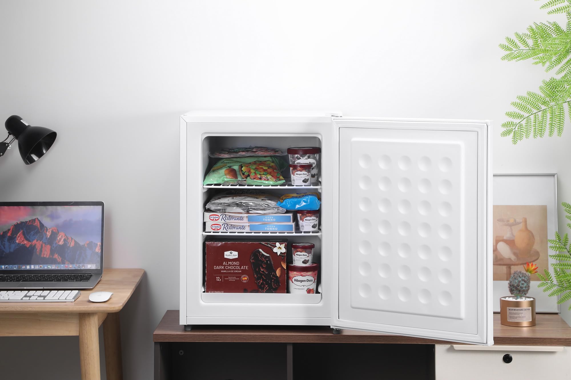 Subcold Eco60F Mini Freezer | 4-Star Table Top Unit | Energy-Efficient Appliance with Adjustable Thermostat & Reversible Door | Customisable Storage Removable Shelf (White) — view 9