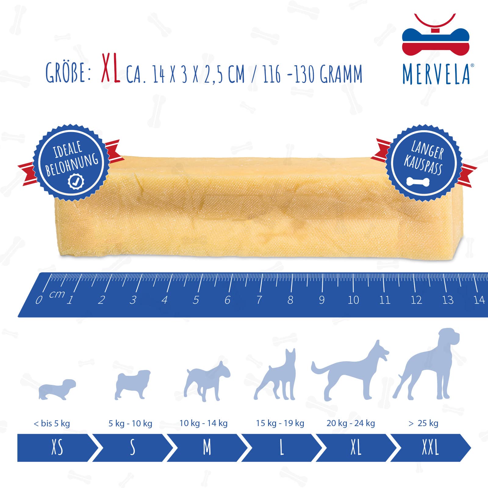 Hueso masticable de Queso para Perros Grandes [123 g por barrita] - Hecho a Mano - con Delicioso Sabor a Queso - 100 % Natural - Cuidado Dental óptimo para tu Amigo de Cuatro Patas (5 Piezas)