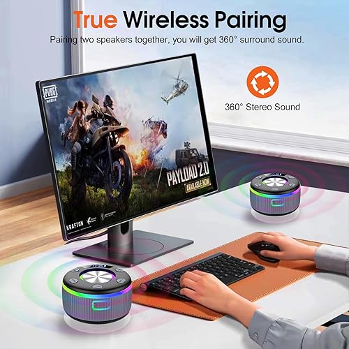 Miniatura 7 de Altavoz Bluetooth, caja de música portátil Bluetooth de graves profundos