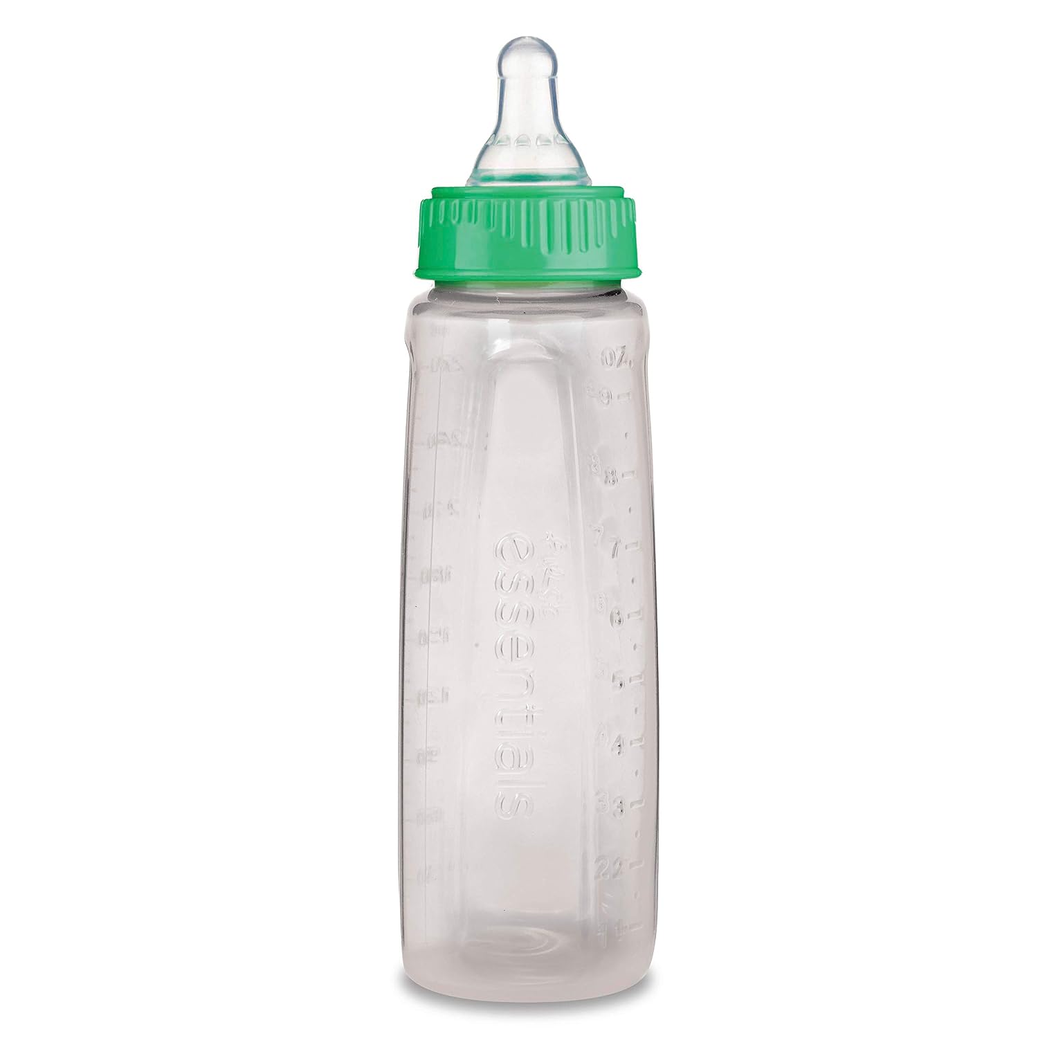First Essentials by NUK Baby Bottle, Medium Flow, 9 oz, 6 Pack, Pink and Green