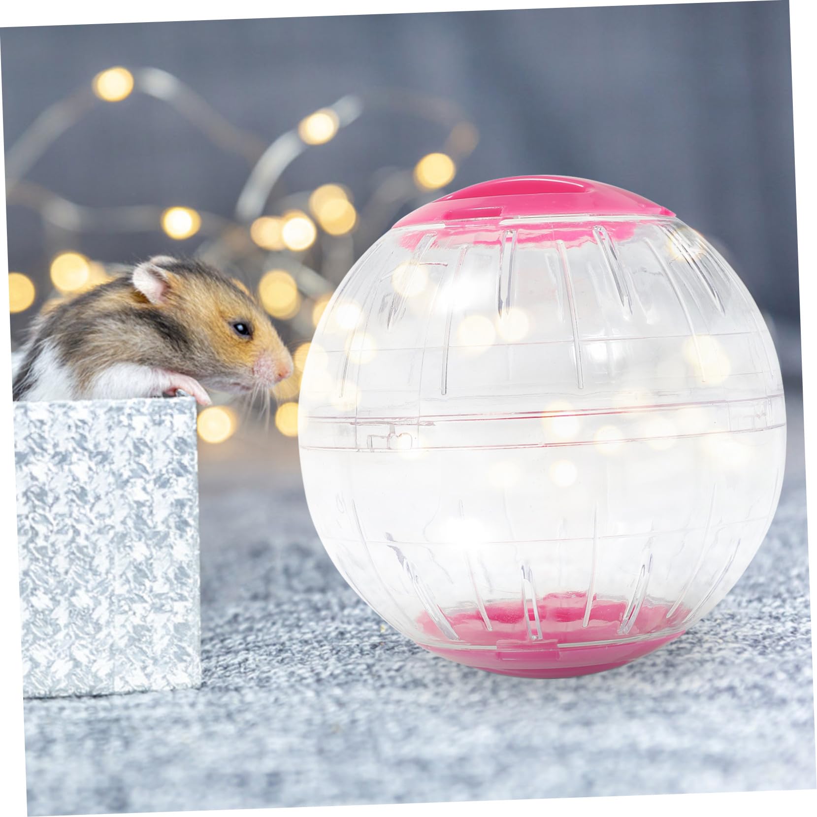 4 Piezas Pelota Transparente para Hamster Silencioso Rueda de Ejercicio para Roedores Pequeños Accesorio para Jaula Actividad Interior y Exterior para Jerbos y Cobayas