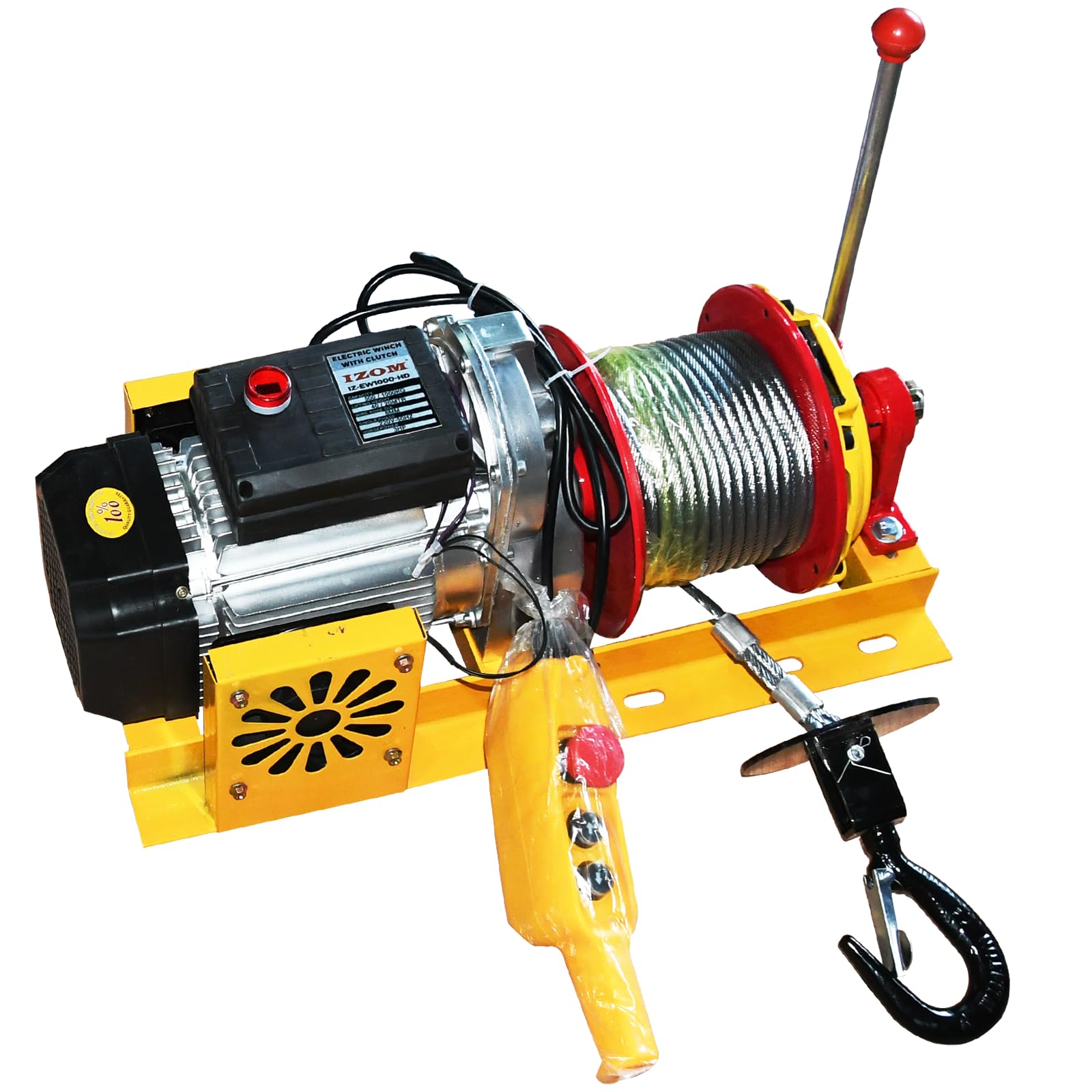 Single Phase 3 HP Electric Clutch Winch EW1000-1000 kg Lifting Capacity with 40 mtr length Steel Wire Rope, 100% Copper Winding, 1 Year Warranty, Suitable for Industrial Lifting, Construction & Home-image-32