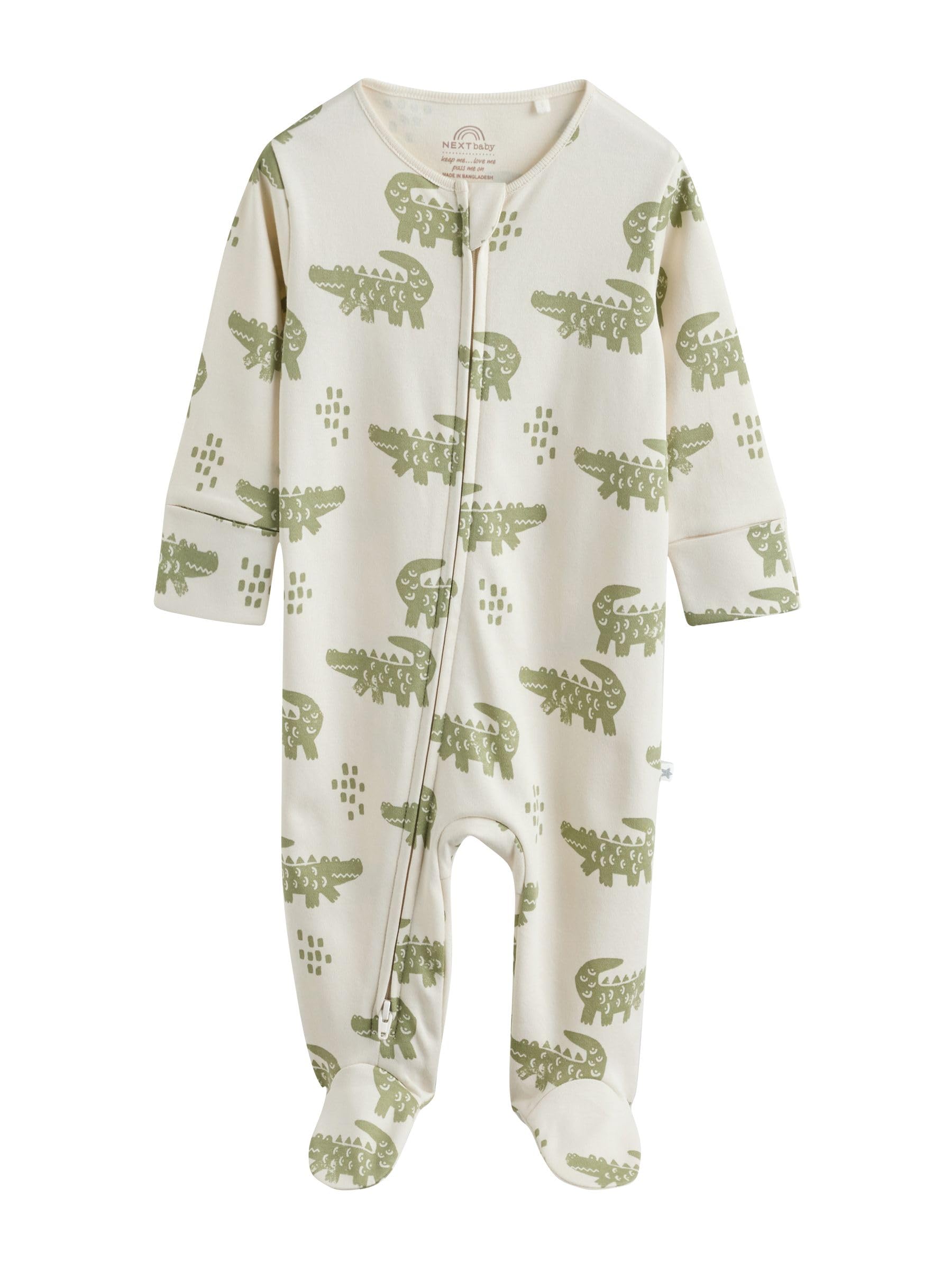 NEXT Bambini Confezione da 3 Tutine Bebè con Zip bidirezionale | Neonato, Standard, Mid Rise, Button, 100% cotone