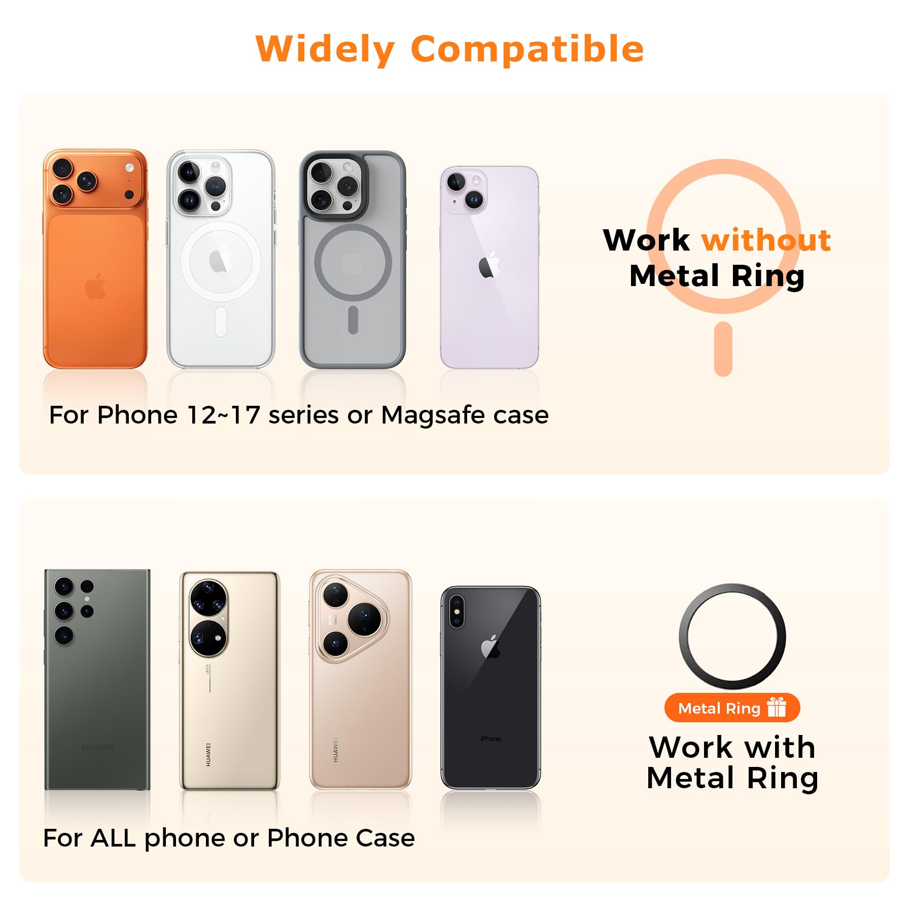 Supporto magnetico per telefono da letto sdraiato con girapagine, supporto per telefono cellulare a collo di cigno con clicker da lettura, braccio lungo flessibile a 360° con anello di