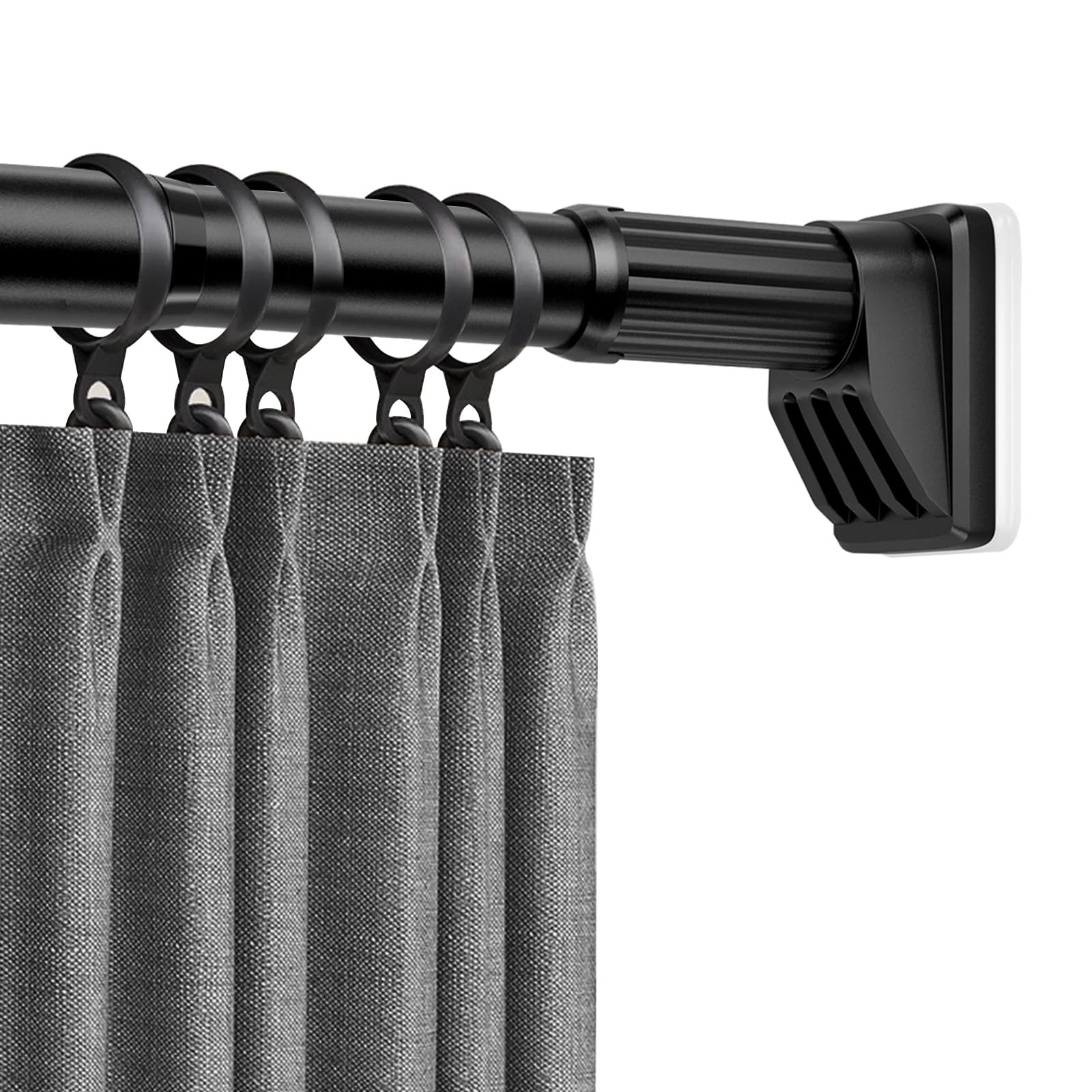 Asta di tensione regolabile 40-490 cm, senza trapano, in acciaio inossidabile, asta di bloccaggio estensibile per finestre e armadi da bagno, cucina, facile da installare, elegante finitura nera per