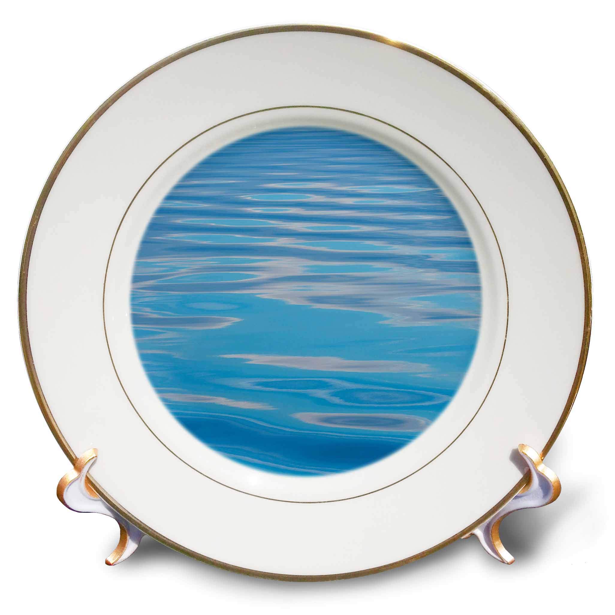 3dRose Clouds reflected in calm sea. - Porcelain Plate, 8-inch , 8 inch, White