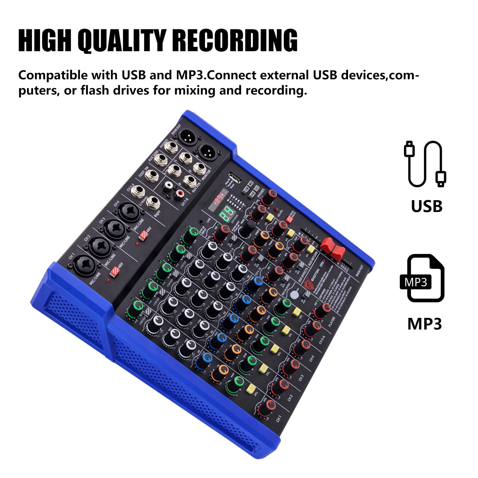 Amazon.com: EXOTON Professional Audio Mixer Console, 6 Channel