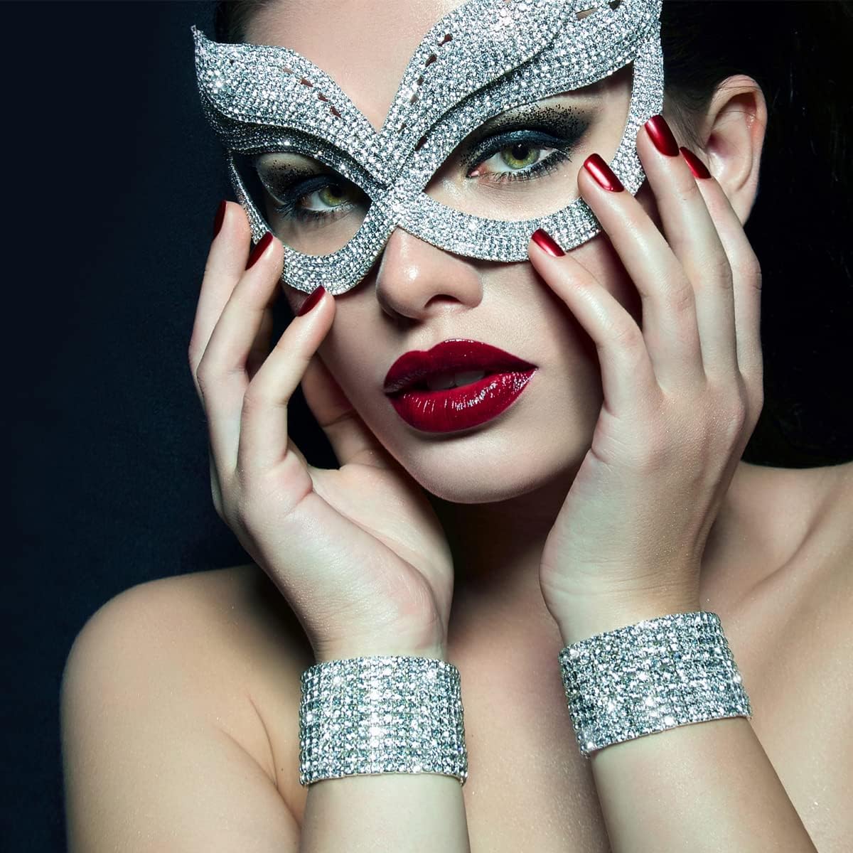 Mandala Crafts ゴールドキラキララップラインストーンリボン - 4インチ 10ヤード クリスタルラインストーン メッシ