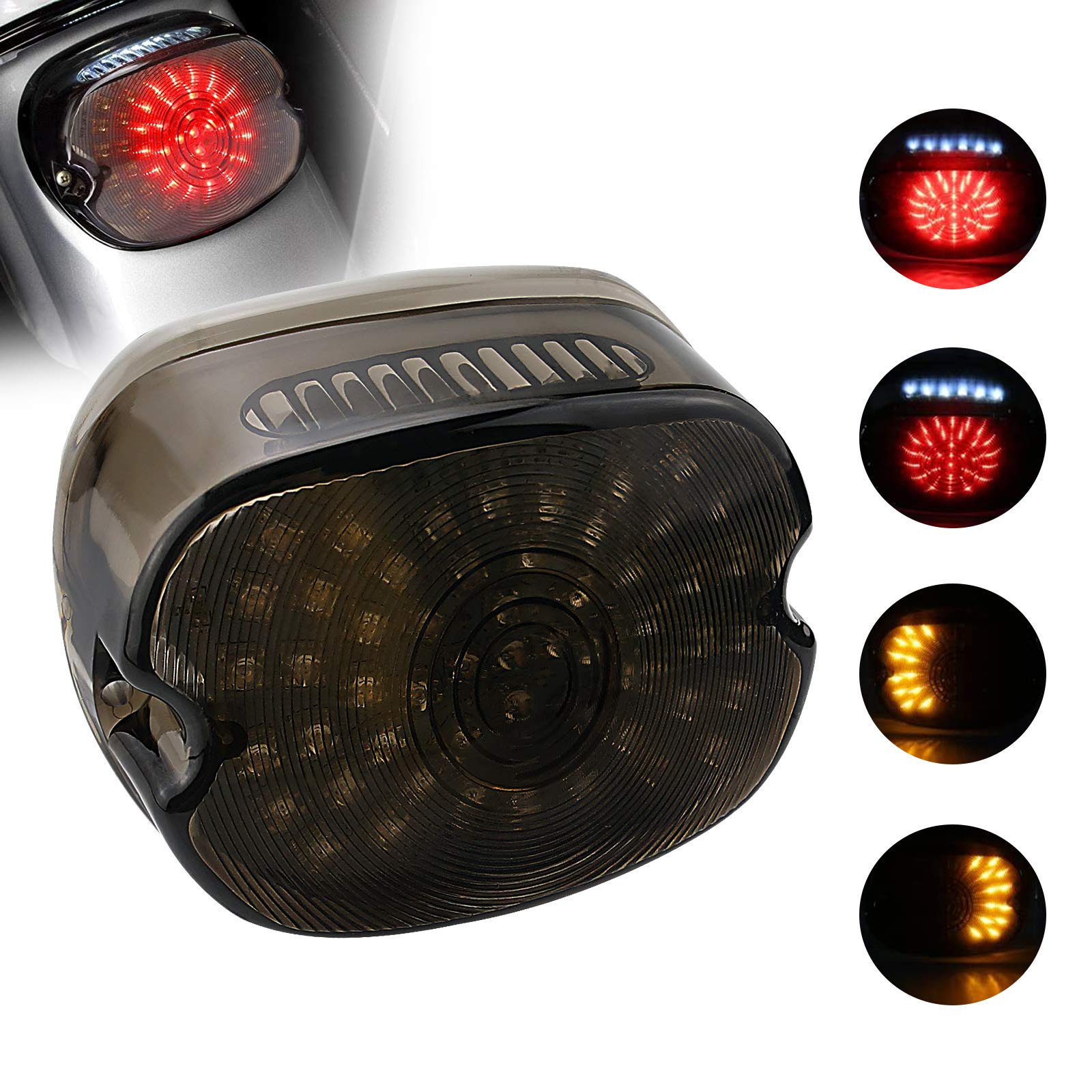 Motorbike LED Brake Light Turn Running LED Indicators Rear Front Turn Signal Compatible with Harley Davidson Dynas Sporter 883 1200 Road Electra Glide Softail FXDL FLST