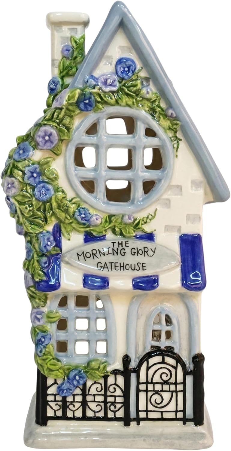Blue Sky Clayworks The Morning Glory Gatehouse Candle House, 7.75" L x 4.25" W x 8.625" H
