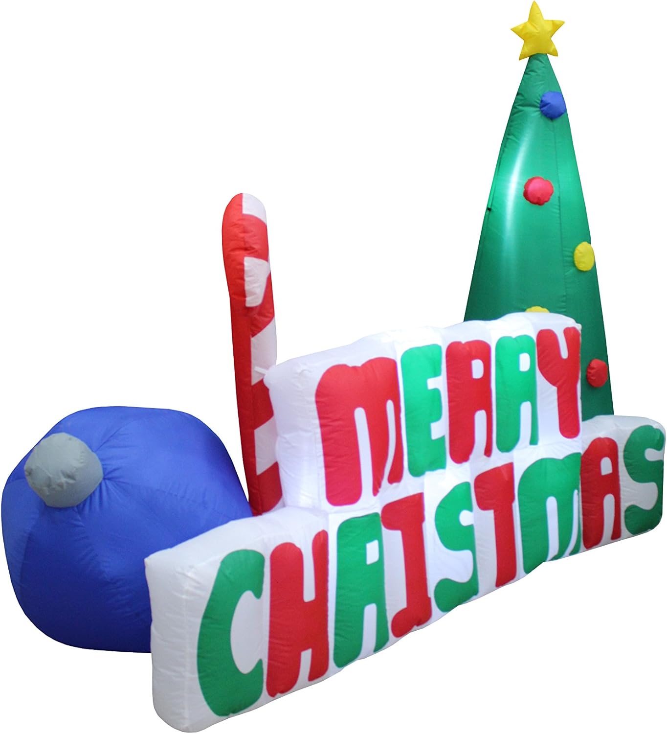 6 FT Tall Lighted Christmas Inflatable Candy-Cane Tree – Outdoor/Indoor Yard Blow-Up Holiday Decoration with Built-in LED Lights, Self-Inflating Blower & Weather-Resistant Material