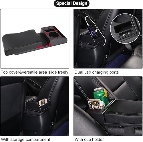 Miniatura 3 de DOTAATDW Cojín para reposabrazos de automóvil, almohada para reposabrazos de consola central automática, almohadillas de cojín multifunción con