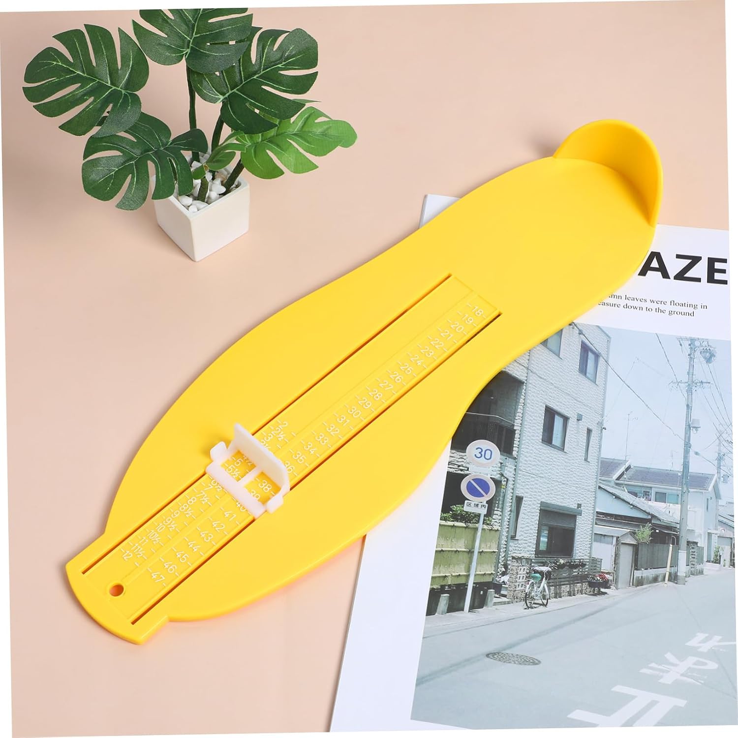 Ipetboom Foot Gauge Seniors Foot Measurement Device Size Foot Measuring Adults Measuring Device Foot Measurement Shoe Measuring Device Yellow