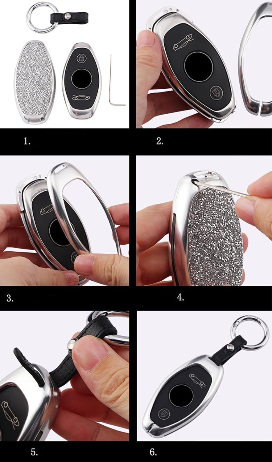 Aluminum Alloy Crystal Key Fob Case Protector Shell Compatible for McLaren 720S 570S 600LT 540C 570GT(Orange)