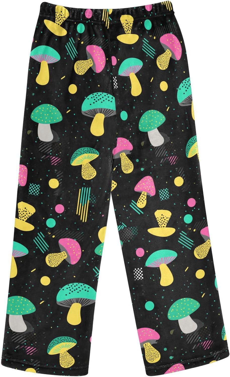 Retro Colorful Mushrooms Dot Boys Pants for Kids Fleece Bottoms Long Jogger Pants Trousers with Pockets Size 6-14Y
