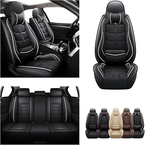Miniatura 9 de Funda de asiento de automóvil para Nissan Frontier 2002-2023, funda de asiento delantero y trasero de 5 plazas, fundas de asiento de cuero