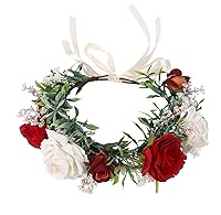 Vista 17 de Corona floral guirnalda de flores diadema diadema corona floral diadema halo boho fiesta baile boda fotos naranja