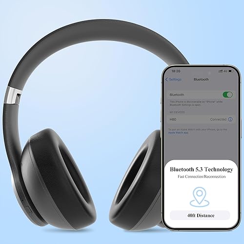 Miniatura 5 de Auriculares híbridos con cancelación de ruido, auriculares de 100 horas de reproducción, Bluetooth inalámbricos con modo de transparencia,