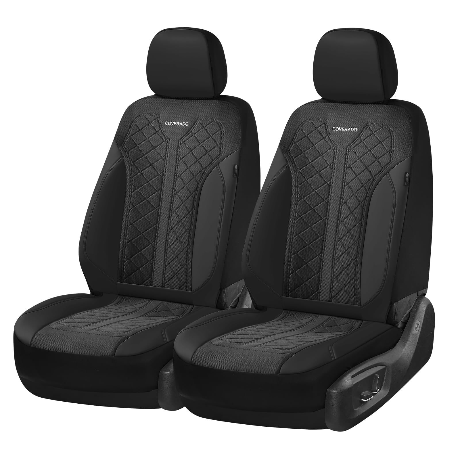 Coverado Fundas de Asiento delantero coche 2 asientos, Cubiertas de asiento Pareja delantera, Protectores de asiento transpirables de malla, Prueba de derrame, Ajuste universal para SUV, Sedan, Camión