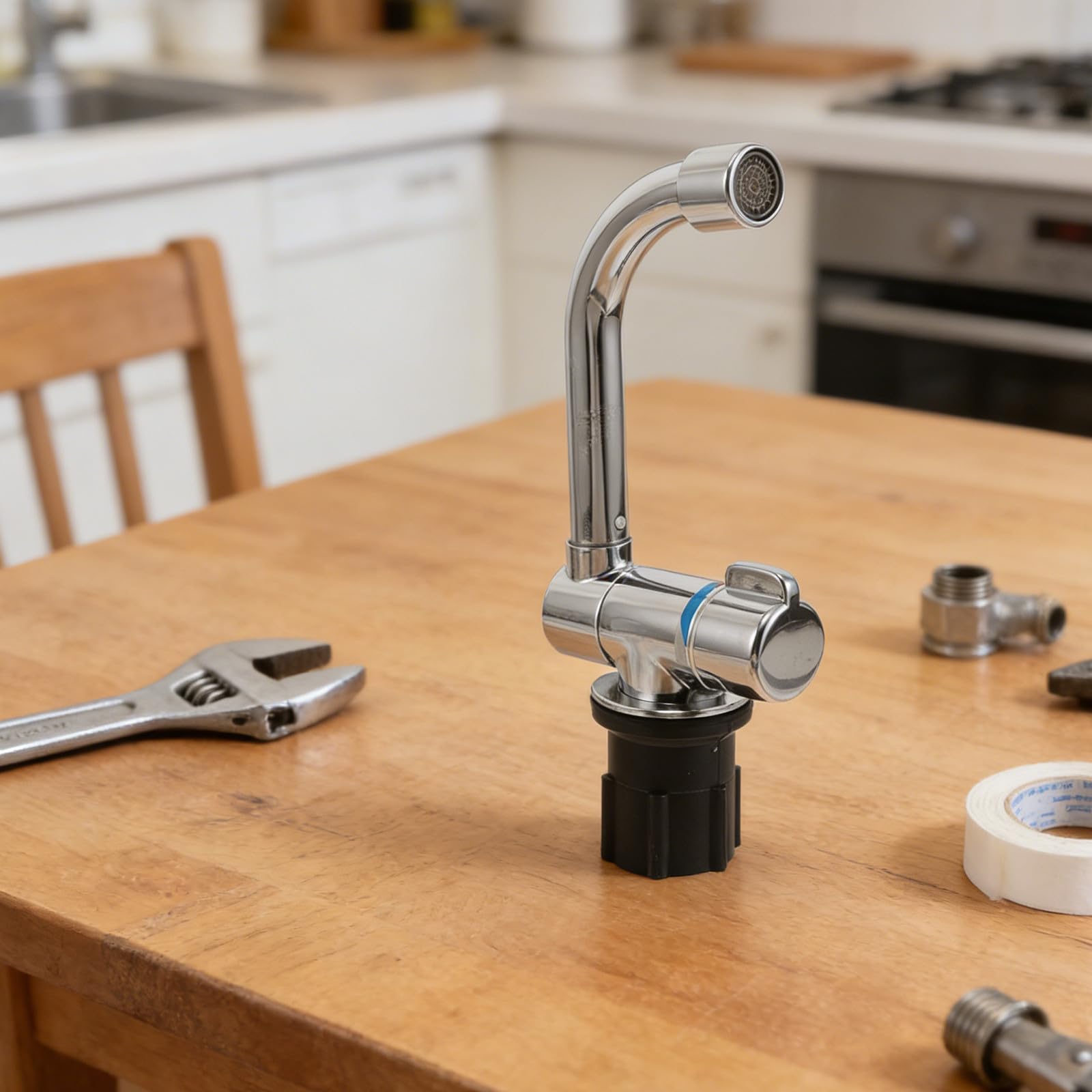 OSALADI Rubinetto per lavello di camper e motorhome con rotazione 360 gradi - set singolo in plastico per cucina e ambienti nautici Colore Casuale