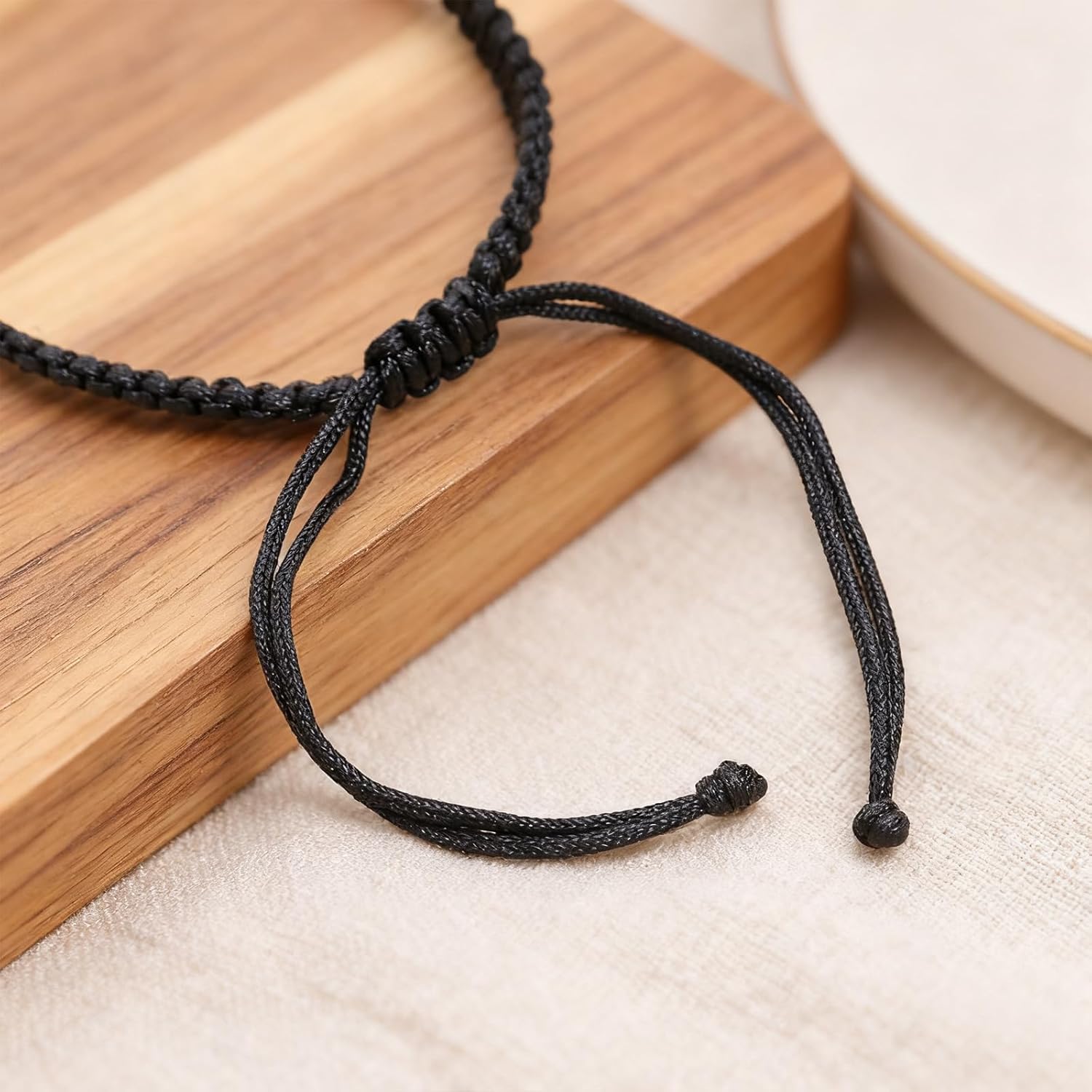 Valentine Silver Heart Initial Black Strand Stack Bracelet for Women, Trendy Simple Stackable Letter Bracelets Accessories Prom Fashion Jewelry Gift - Image 6