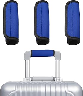 sourcing map 3 fundas protectoras de neopreno para asa de equipaje, identificadores de equipaje, bolsas de compras, bolsas de viaje, color azul