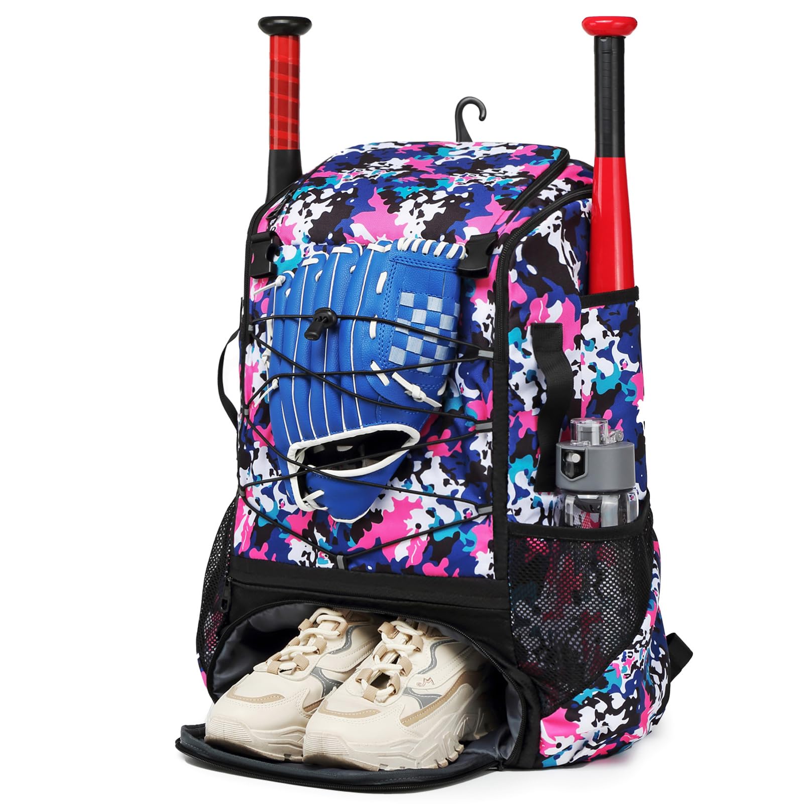 Sac à de Baseball avec Compartiments à Chaussures et Poches humides, léger et Confortable, de Haute qualité et Durable, Couleur de la Fleur