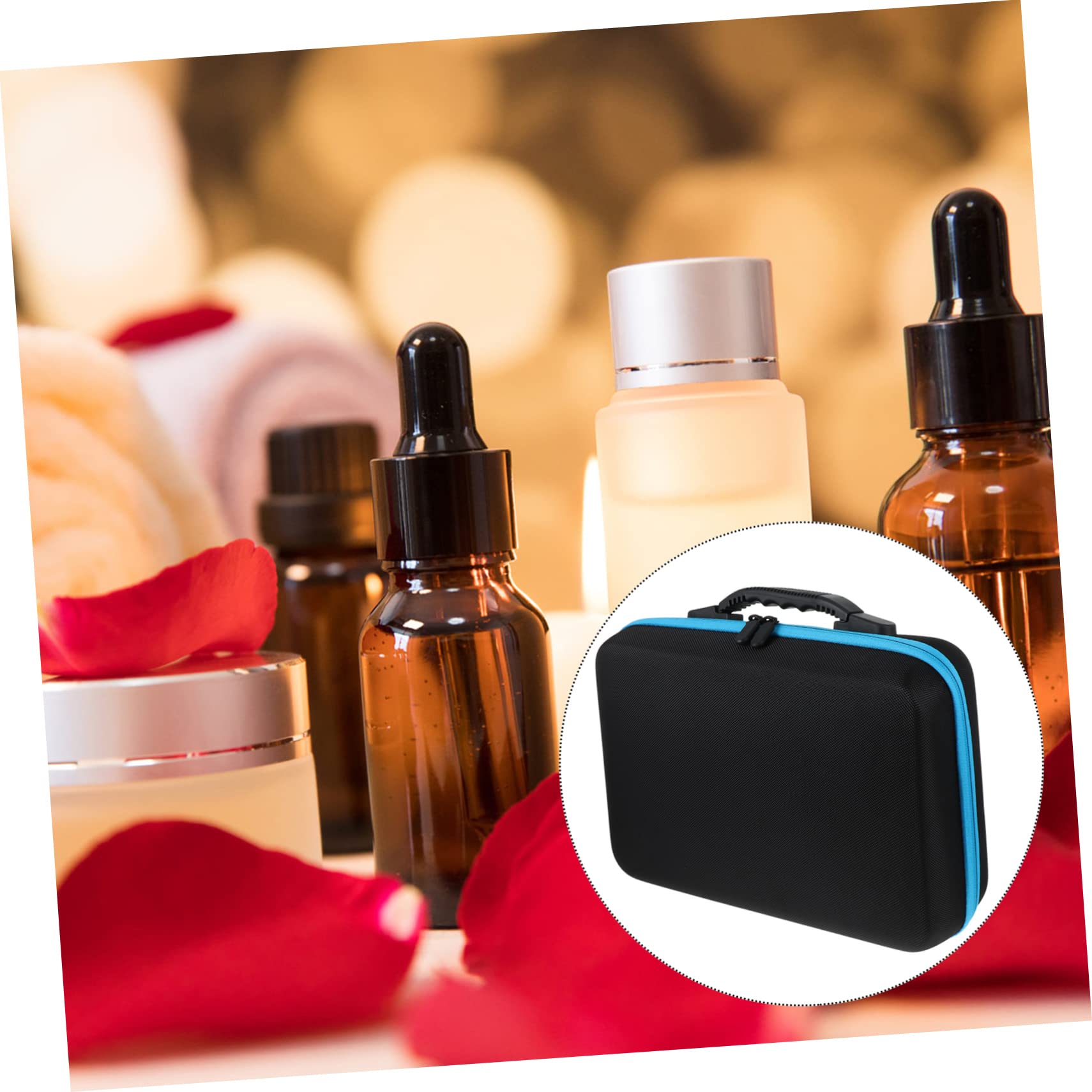 PACKOVE Portable Essential Oil Pouch Organizer Case Holds Bottles Shockproof Drop Storage for Safe Transport present for Essential Oil Enthusiasts