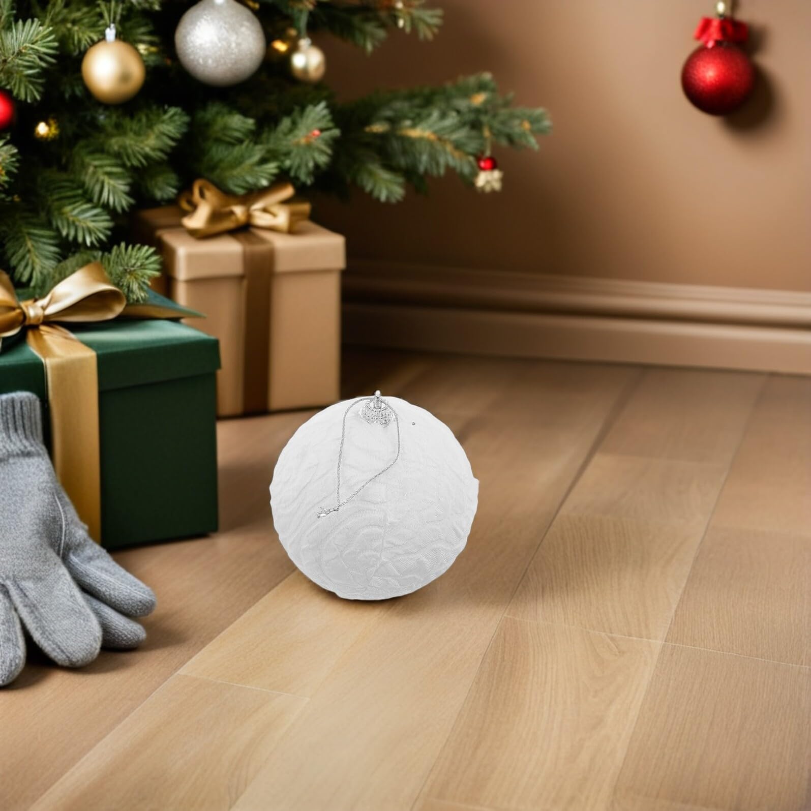 Didiseaon 12pezzi Palline Natalizie Bianche Ornamenti di Pizzo Infrangibili Mini Palline per Appendere all Albero di Natale Decorazioni per Feste e Accessori per Alberi di Natale