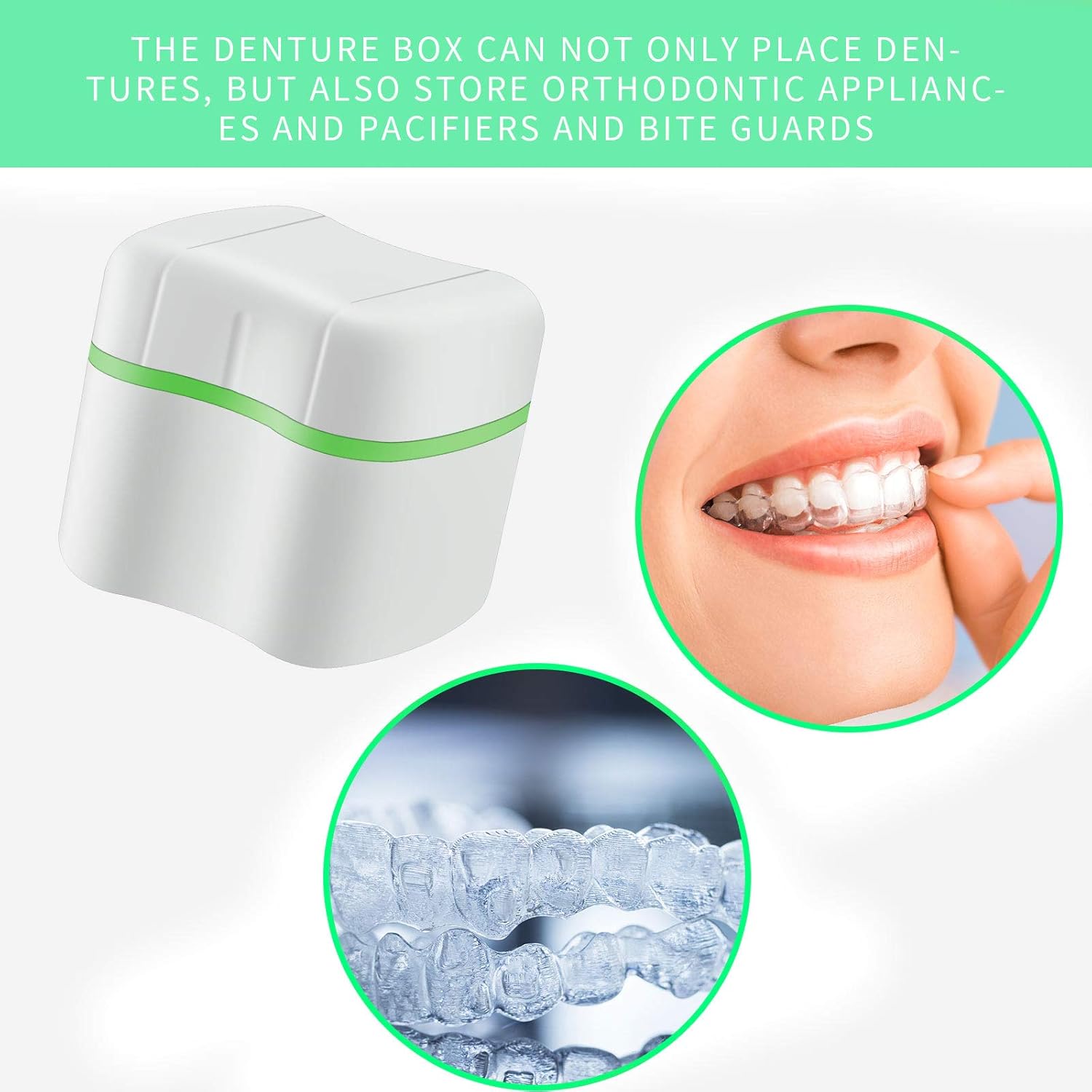 2 Denture Bath Cases Denture Cups with 2 Denture Cleaner Brushes Denture Container with Basket Denture Holder Brush Retainer Case for Travel Retainer Cleaning (Green, Purple) : Health & Household