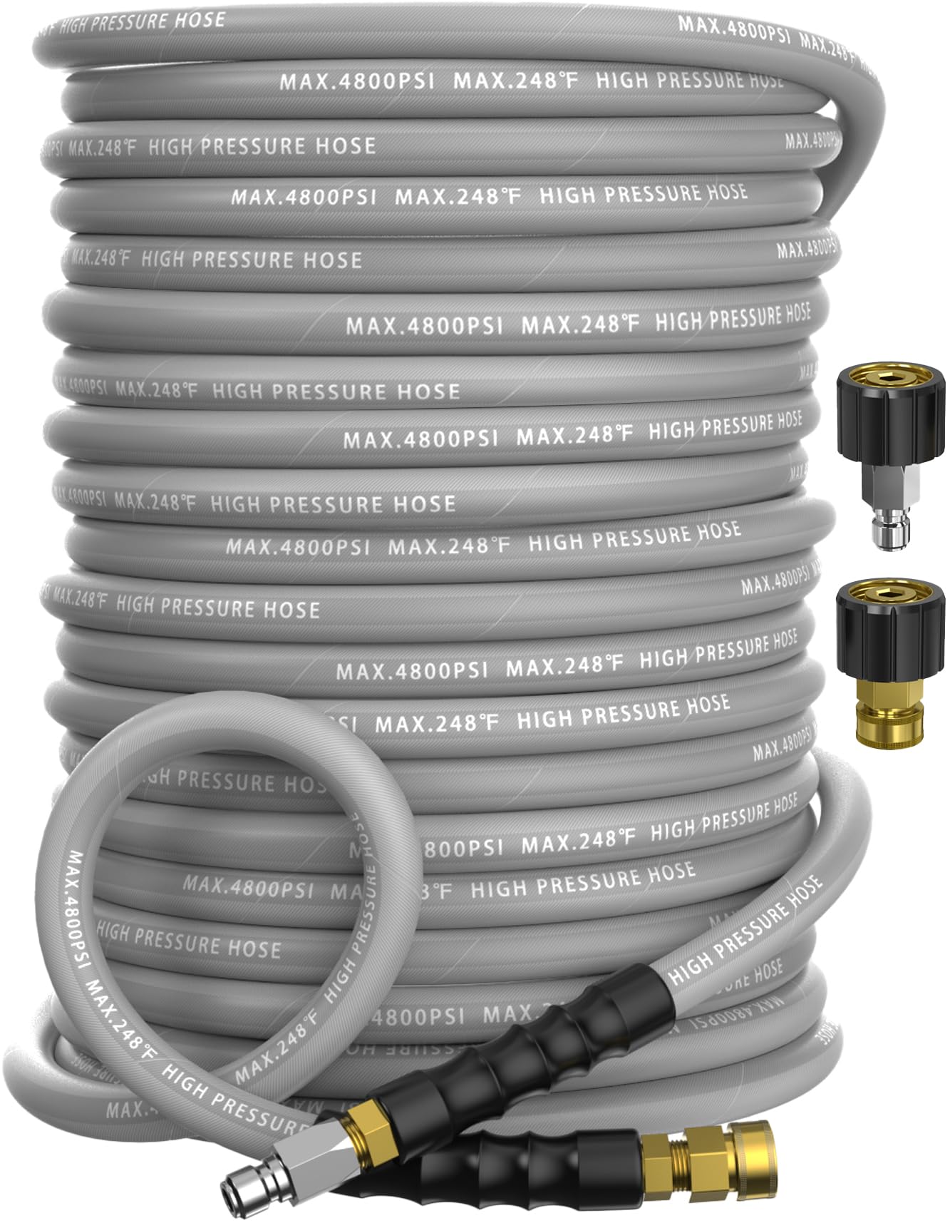 3/8" ID 4800PSI Pressure Washer Hose 150FT, Steel Wire Braided Hose