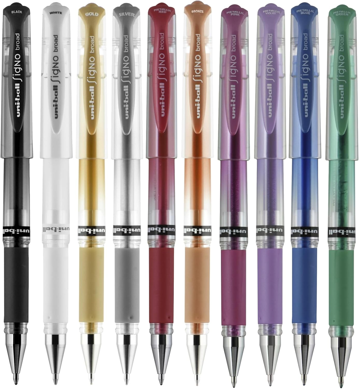 Uniball Signo 207 Gel Impact Stick Pens - 10 Assorted 1.0mm Bold Point Gel Pens for Smooth Writing