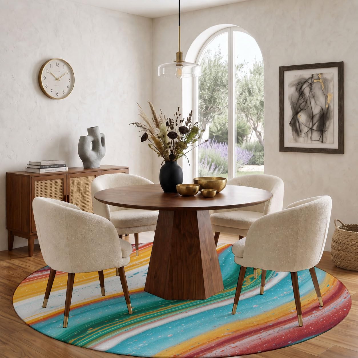 Tapis Rond Art Fluide 180cm