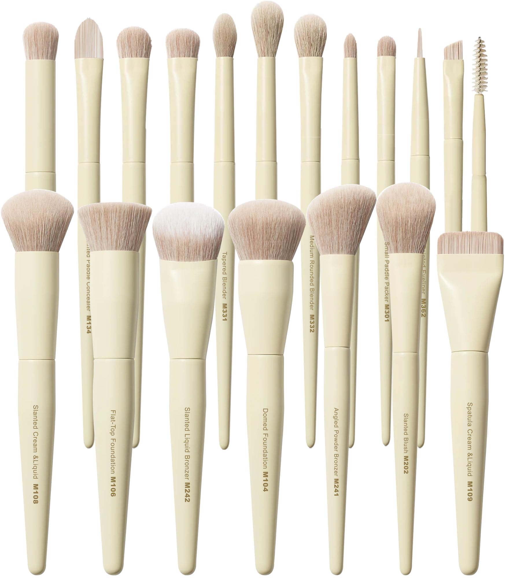 Buttery Blends Brush Set 18Pcs Face&Eye Makeup Brushes Set labeled