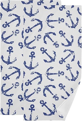 Miniatura 9 de Pfrewn Juego de 2 toallas de mano con diseño de muñeco de nieve de invierno, conos de pino de copo de nieve, color azul, toalla de baño de Navidad