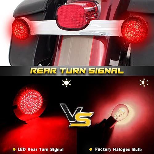 Miniatura 5 de NTHREEAUTO Señales direccionales LED delanteras 1157 + 1156 traseras de 3 14 pulgadas, cubiertas planas de lente ahumada, luces traseras Switch, luz