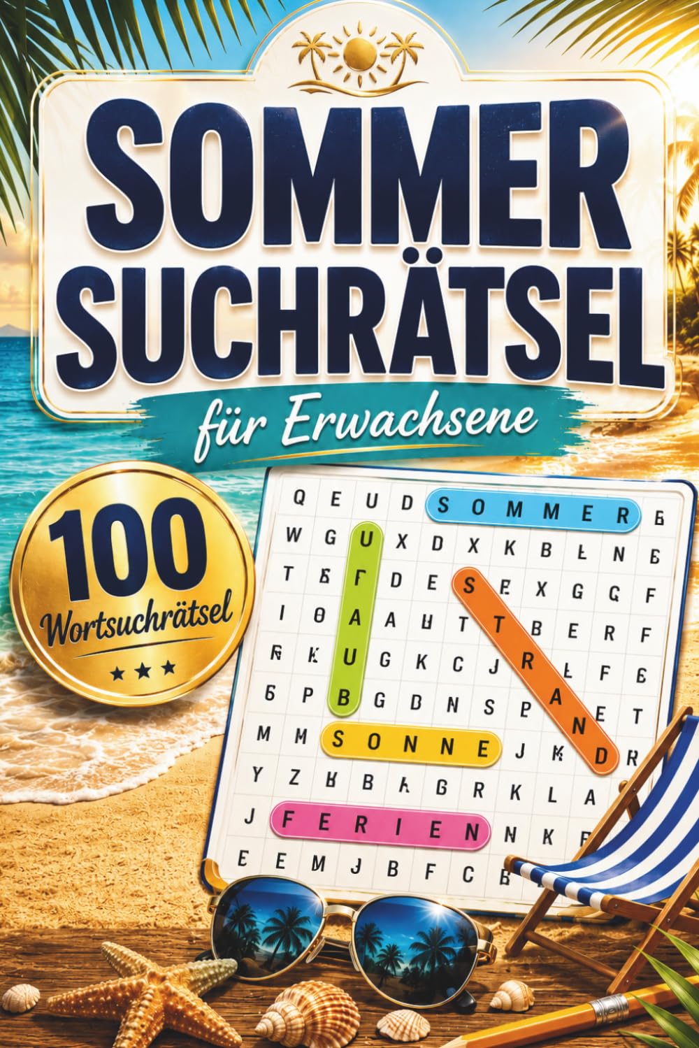 Sommer Suchrätsel für Erwachsene: 100 neue Wortsuchrätsel für sonnige Tage, Urlaub und Entspannung – Mit Lösungen