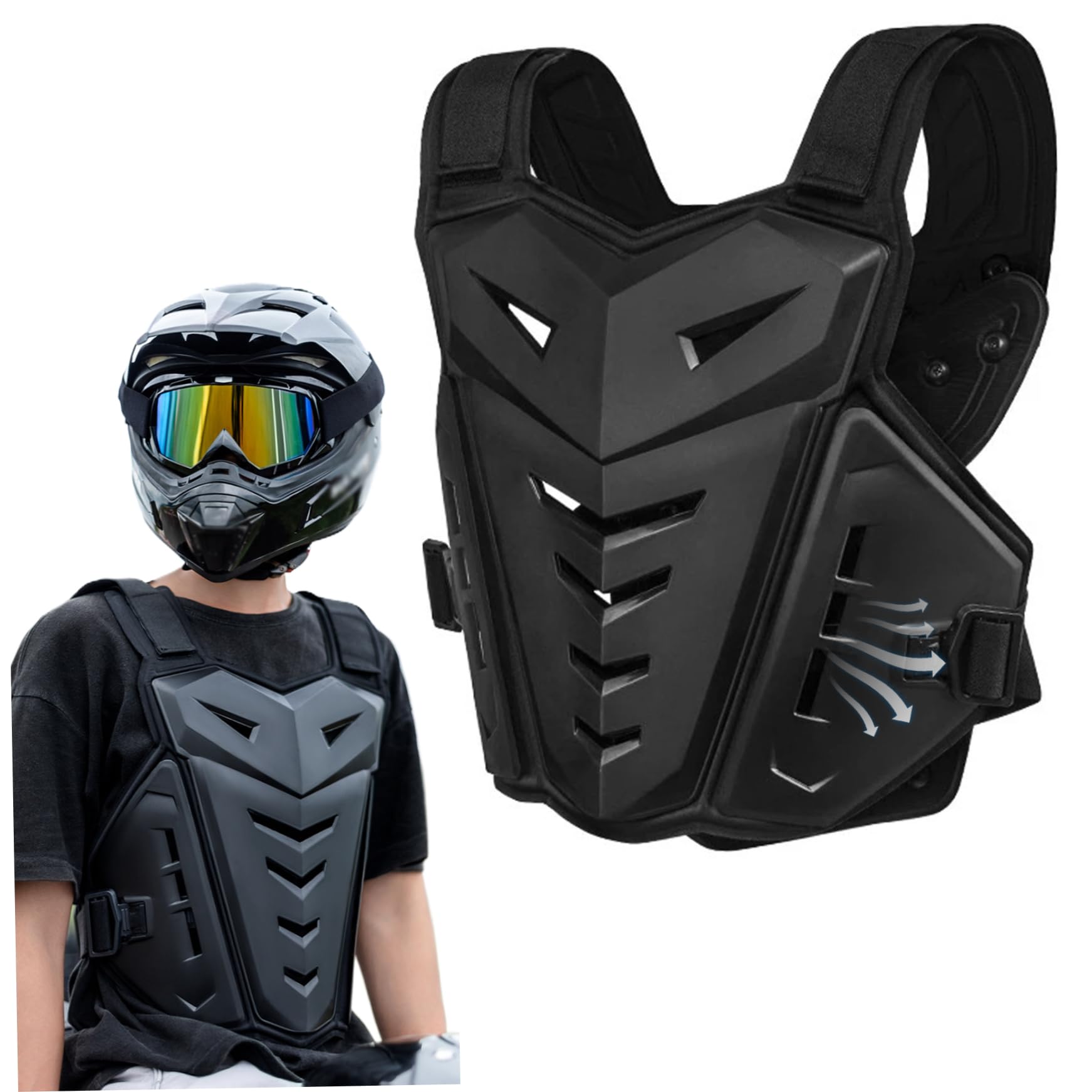 Armatura per Ammortizzatore Armatura per Gilet Petto Regolabile Traspirante Protezione per la Schiena del Petto Attrezzatura per Bici da Sporcizia per Uomo Mountain Bike da Corsa Fuoristrad