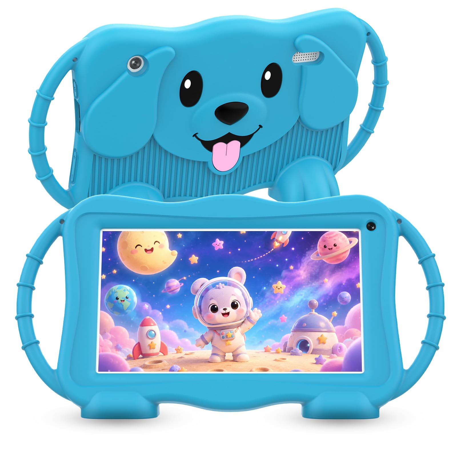 Tablet Niños 7 Pulgadas Android Tablet para Niños 32GB Tableta Infantil con WiFi Funda Protectora Control Parental Doble Cámara (Azul)