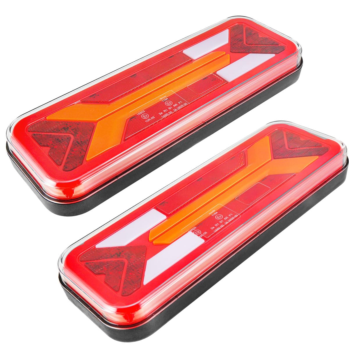 Led Ensemble Feux Arrière de Remorque 12V24V,2 PCS 6Fonctions Etanche Feu Eclairage Remorque Feu Arrière led avec Antibrouillard Recul Homologué E