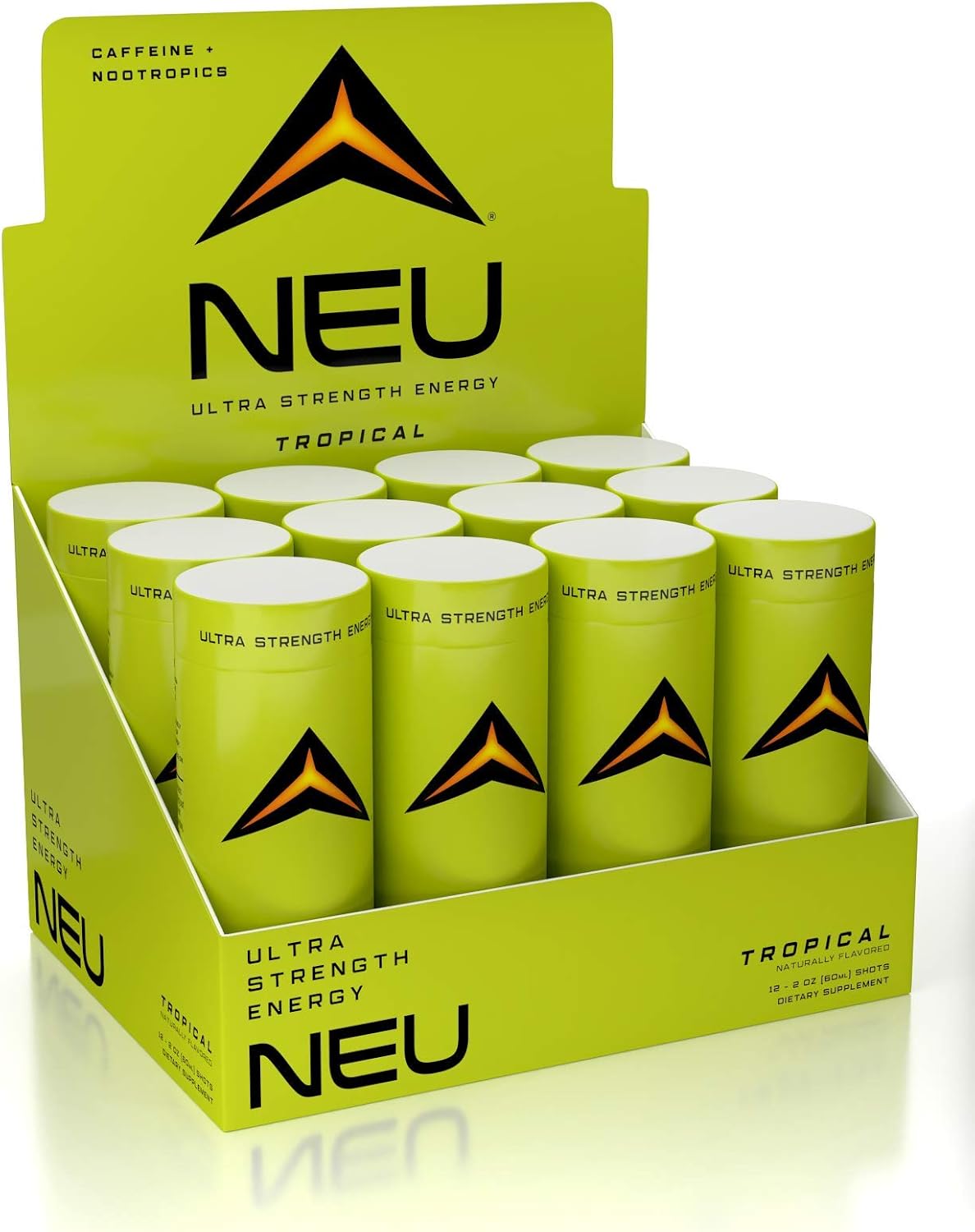 NEU Extra Strength Energy Shots, Pre Workout Energy Drinks Nootropics Brain Support Supplement, Zero Carb, Zero Calorie, Zero Sugar Free Coffee Alternative Keto Friendly, Arctic Blueberry 2 Fl Oz : Health & Household