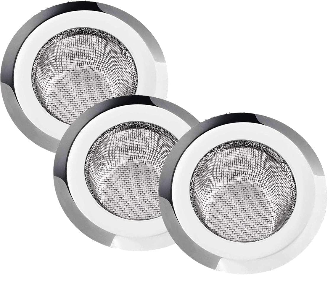 3 Pic Stainless Steel Kitchen Sink Strainer, Jali, Net, Wash Basin Filter, Stopper, Bathroom Drain Cover, 13W x 6H Centimeters-image-9