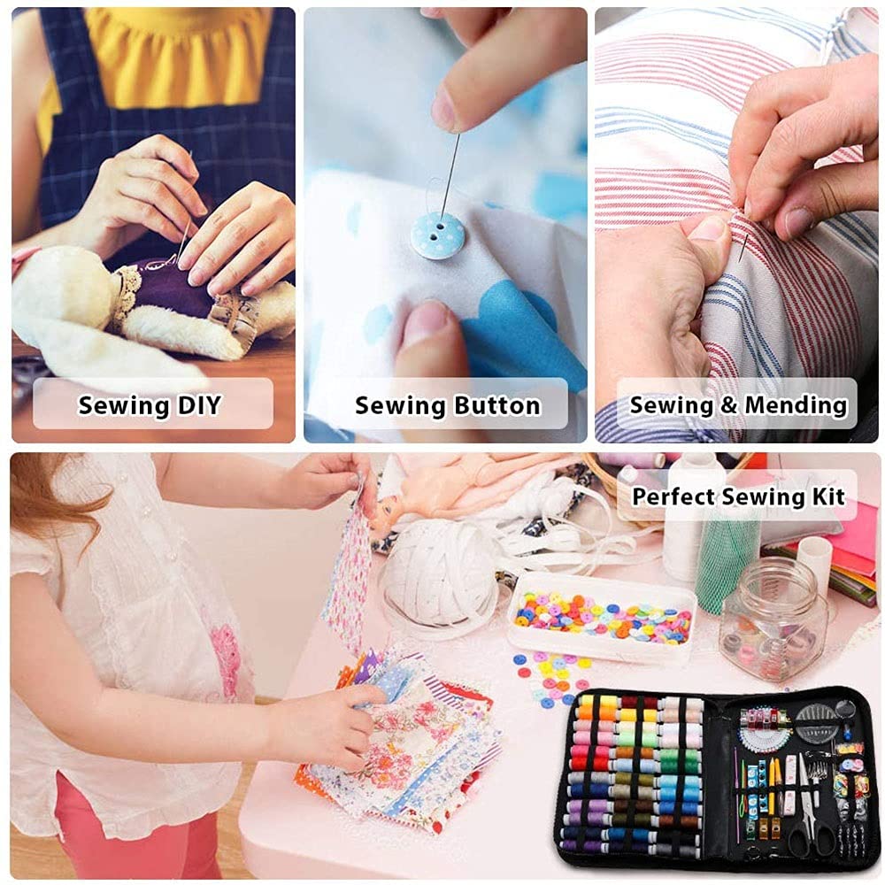 JFDBGU Kits de Costura multifunción DIY Caja de Costura DIY Set para Costuras de Mano Herramientas de Bordado Herramientas de Costura Accesorios Kits de Costura