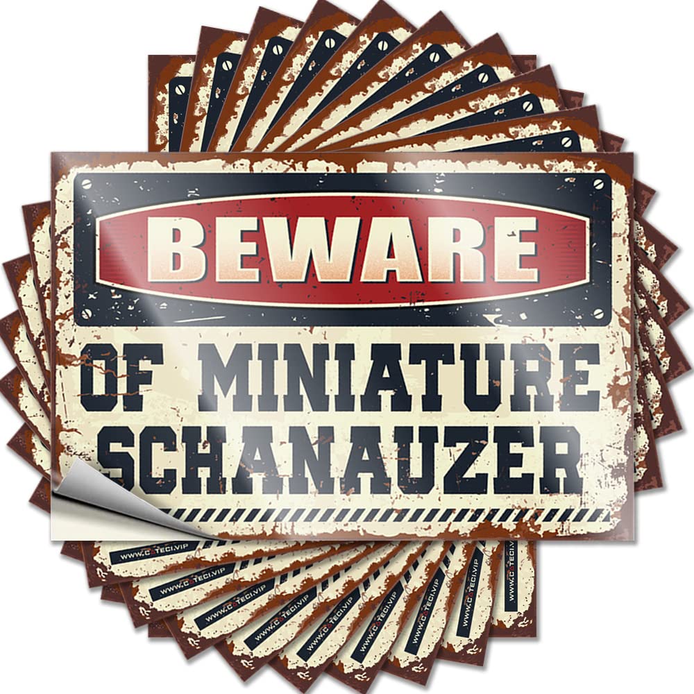 Cool Decal, Teen Garage Beware of Miniature Schanauzer | Funny Quote Birthday Decals(8X12CM)