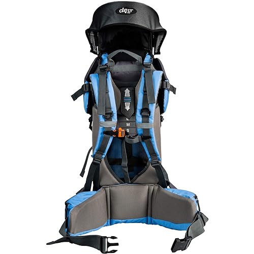 Miniatura 4 de ClevrPlus Canyonero - Mochila de campamento para bebé, senderismo, niños pequeños, con soporte y visera para el sol, color azul