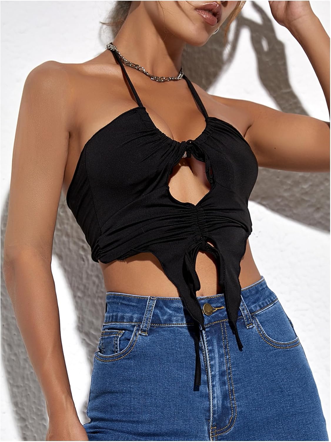 Floerns Women's High Waisted Skinny Denim Shorts Straight Leg Stretch Mini Jeans Shorts - Image 5