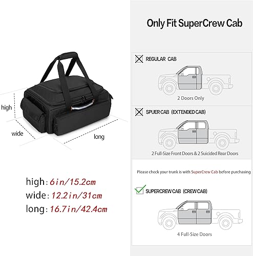 Miniatura 2 de samdew Bolsa de almacenamiento debajo del asiento, organizador de camión para asiento trasero para SuperCrew y Crew Cab, funda de almacenamiento de