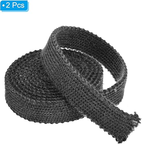 Miniatura 3 de PATIKIL Junta de estufa de madera de 1 x 18 x 73 pulgadas, 2 cuerdas planas de fibra de vidrio de grafito para estufas y puertas de chimenea, color