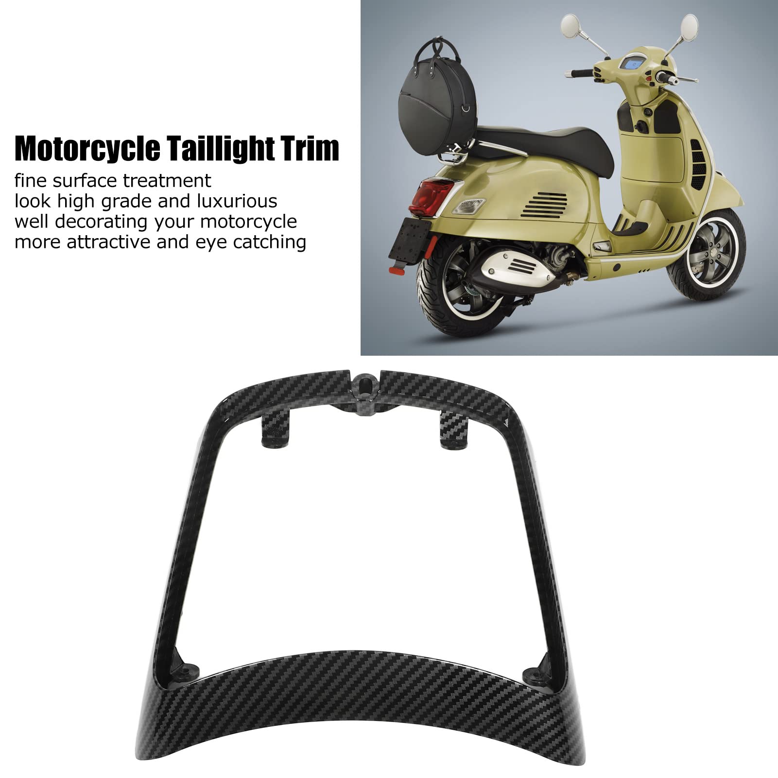 Akozon Trim del Fanale Posteriore del Motociclo, Copertura Protettiva per Fanale Posteriore per Moto Sostituzione per GTS 250 300 GTV 300 2019‑2021(Stile in Fibra di Carbonio)